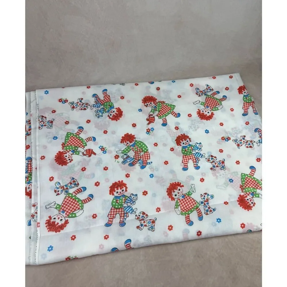 Vintage Raggedy Ann and Andy Fabric 1970s 47x116”